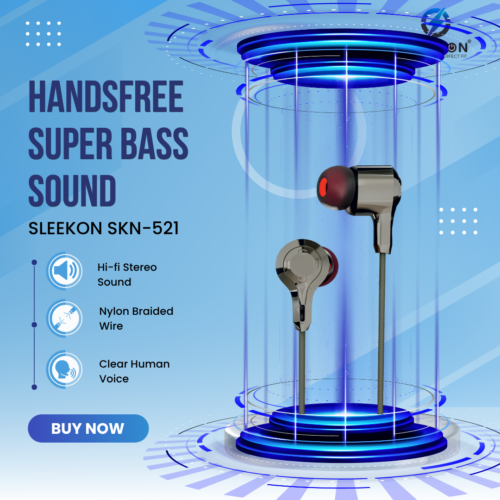 SLEEKON SKN 521 Handsfree – Super Bass Wired Earphones
