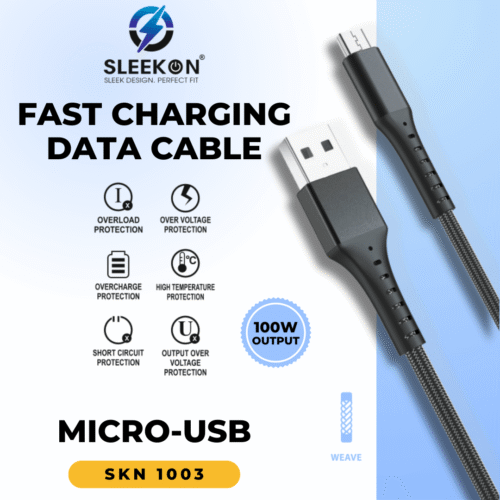 SLEEKON SKN 1003 Micro-USB 100W Fast Charging Data Cable | Durable & Safe