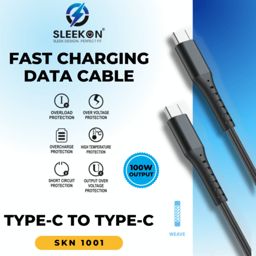 SLEEKON Type-C to Type-C 100W Fast Charging Cable