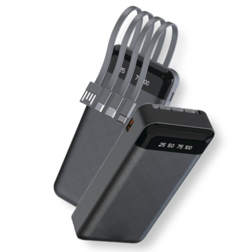 SLEEKON SKN 1235 Powerbank | 20000mAh High-Capacity | Fast Charging | 4 Built-in Cables