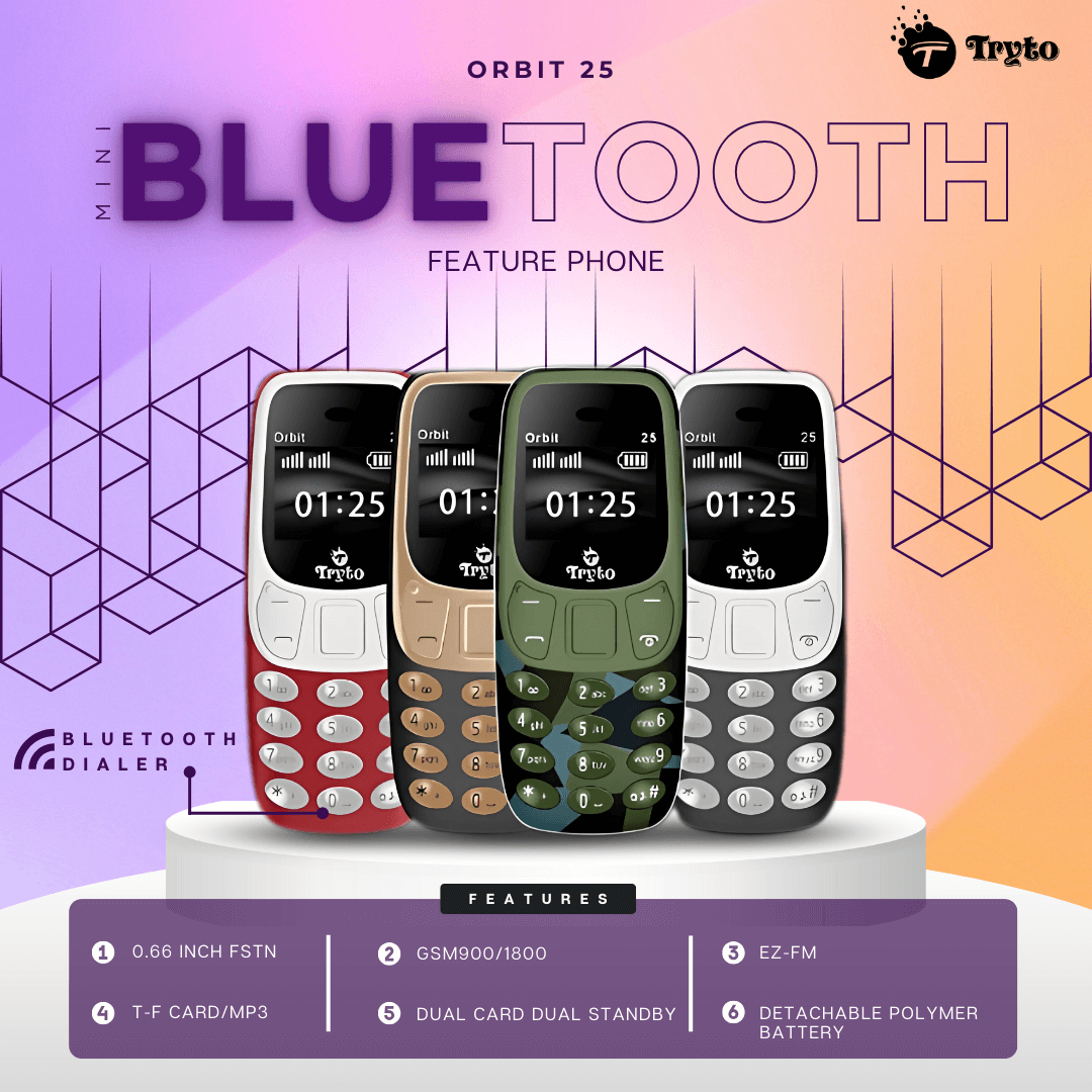 Tryto Orbit 25 Mini Bluetooth Feature Phone